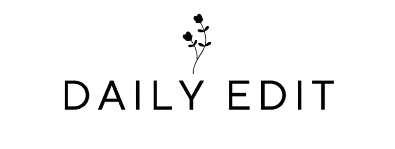 Logo with 'DAILY EDIT' text and a small floral design on a white background